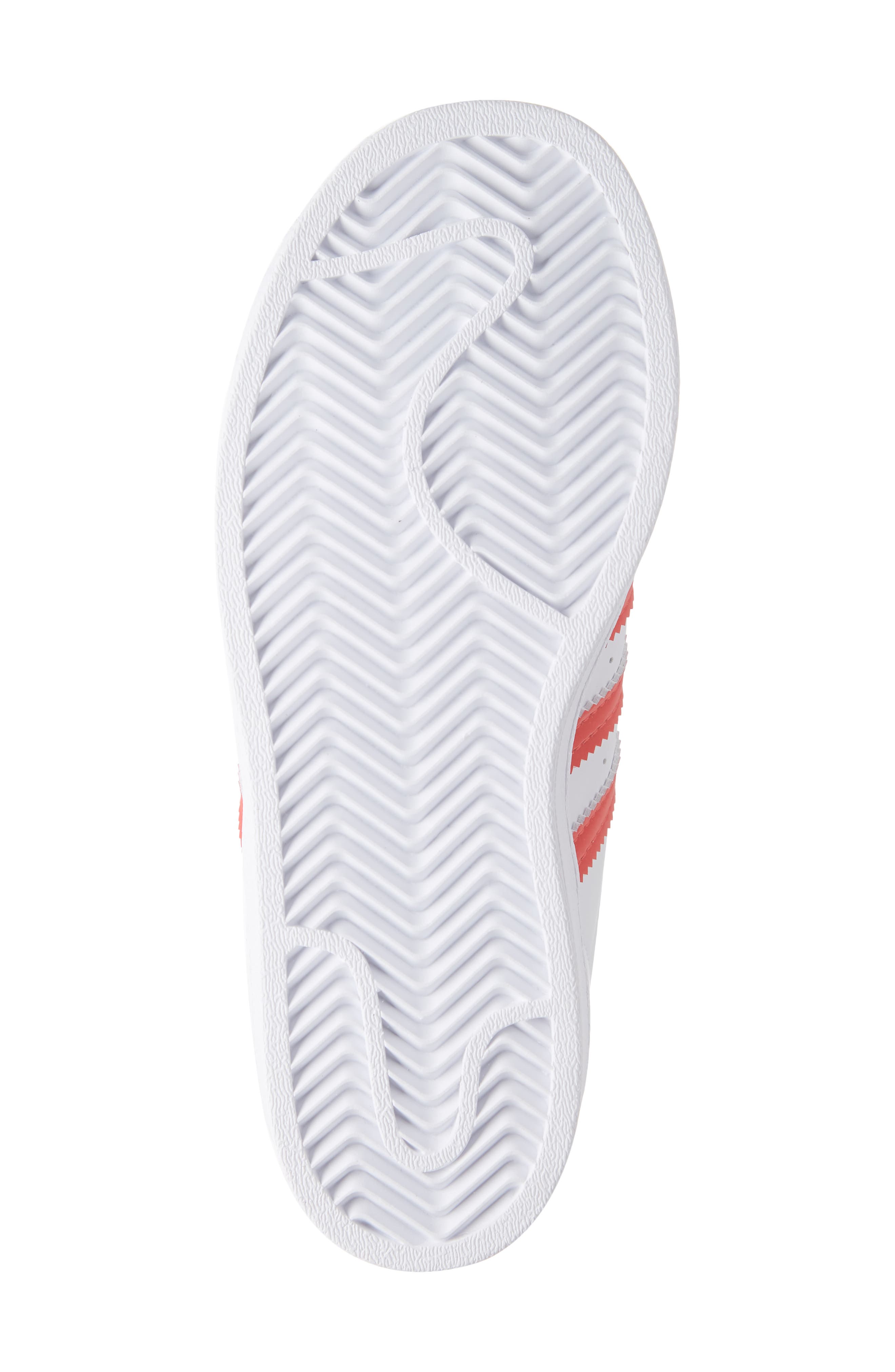 Superstar Sneaker, Alternate, color, FOOTWEAR WHITE/ VIVID RED