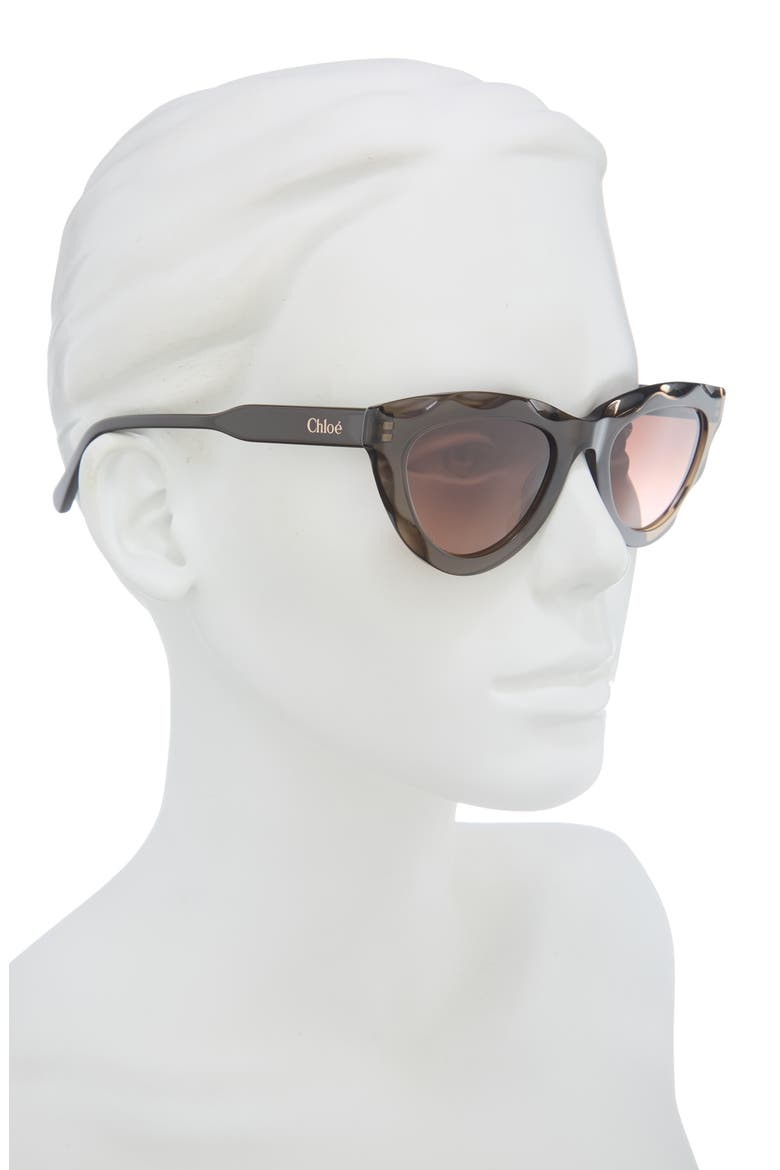 52mm Cat Eye Sunglasses, Alternate, color, BROWN BROWN COPPER