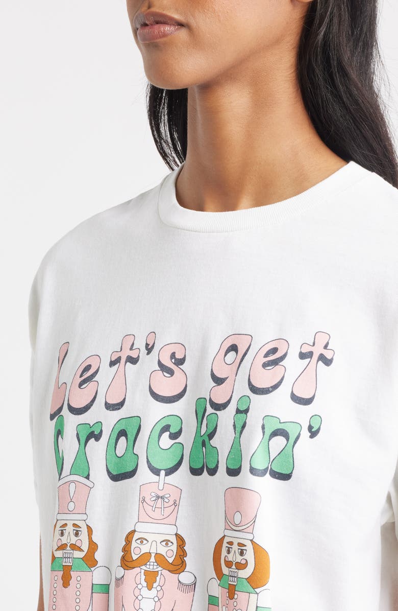 Vinyl Icons Get Crackin' Holiday Nutcracker Cotton Graphic T-Shirt, Alternate, color, White