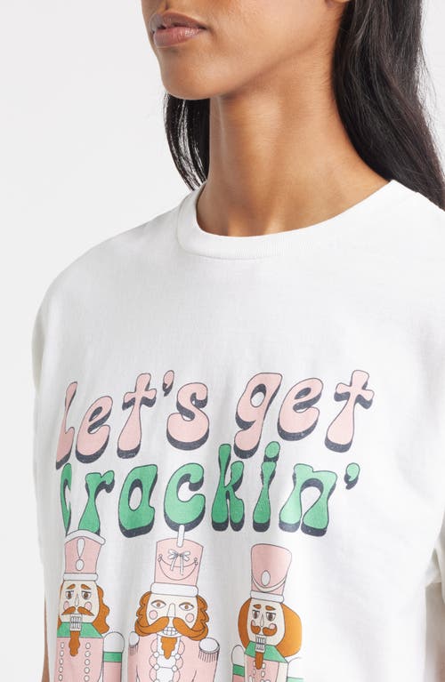 Vinyl Icons Get Crackin' Holiday Nutcracker Cotton Graphic T-shirt In White