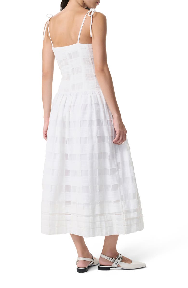 rag & bone Presley Check Tie Strap Maxi Dress, Alternate, color, White