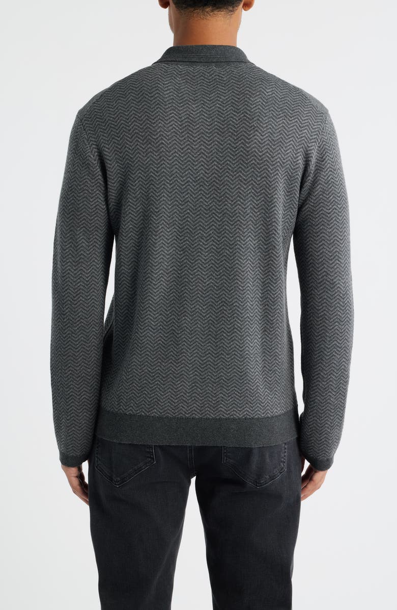 Rails Herrington Herringbone Polo Sweater, Alternate, color, Charcoal Herringbone Melange
