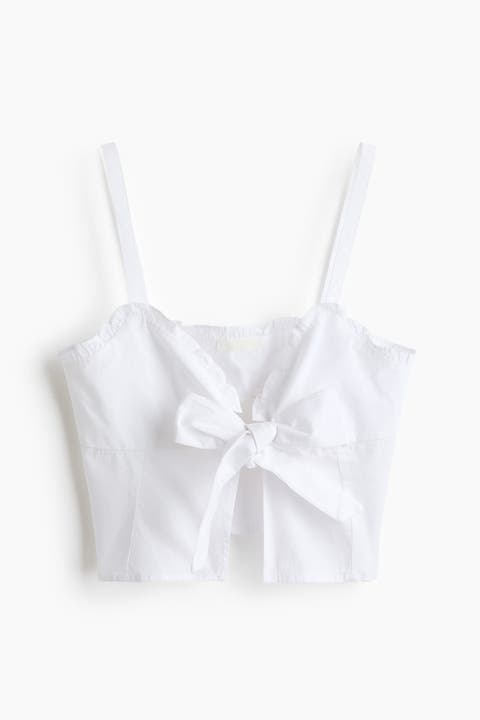 Cropped Tie-detail Top