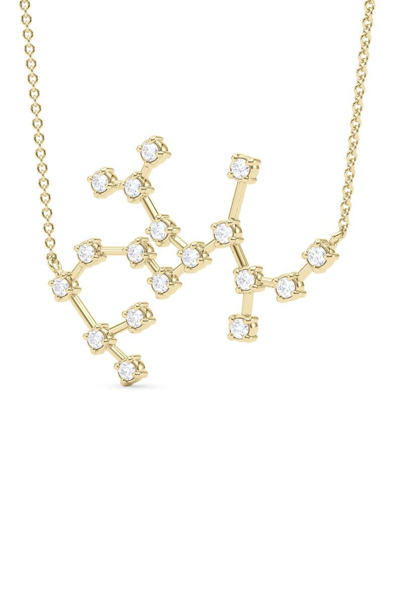 Sagittarius Constellation Lab Created Diamond Necklace, Alternate, color, 18K YELLOW GOLD
