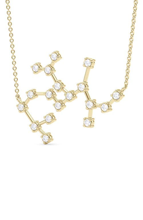 Hautecarat Sagittarius Constellation Lab Created Diamond Necklace In 18k Yellow Gold