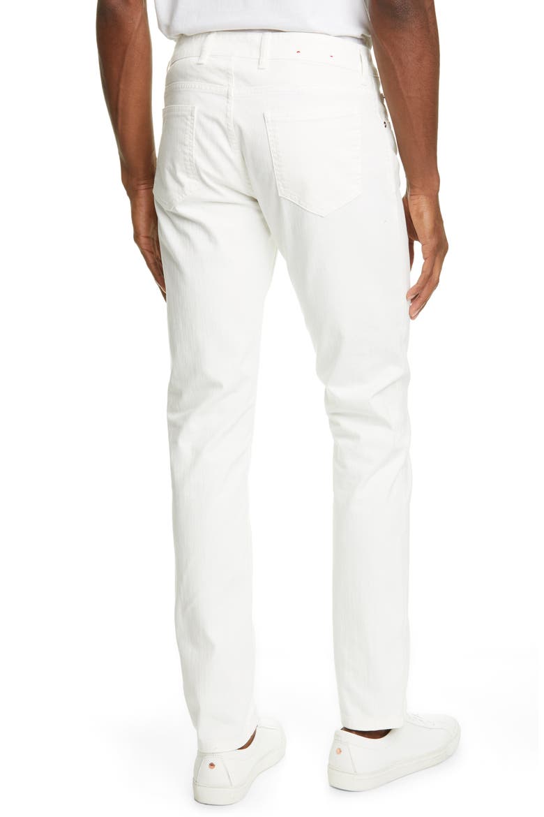 Slim Fit Stretch Cotton Five Pocket Pants, Alternate, color, WHITE