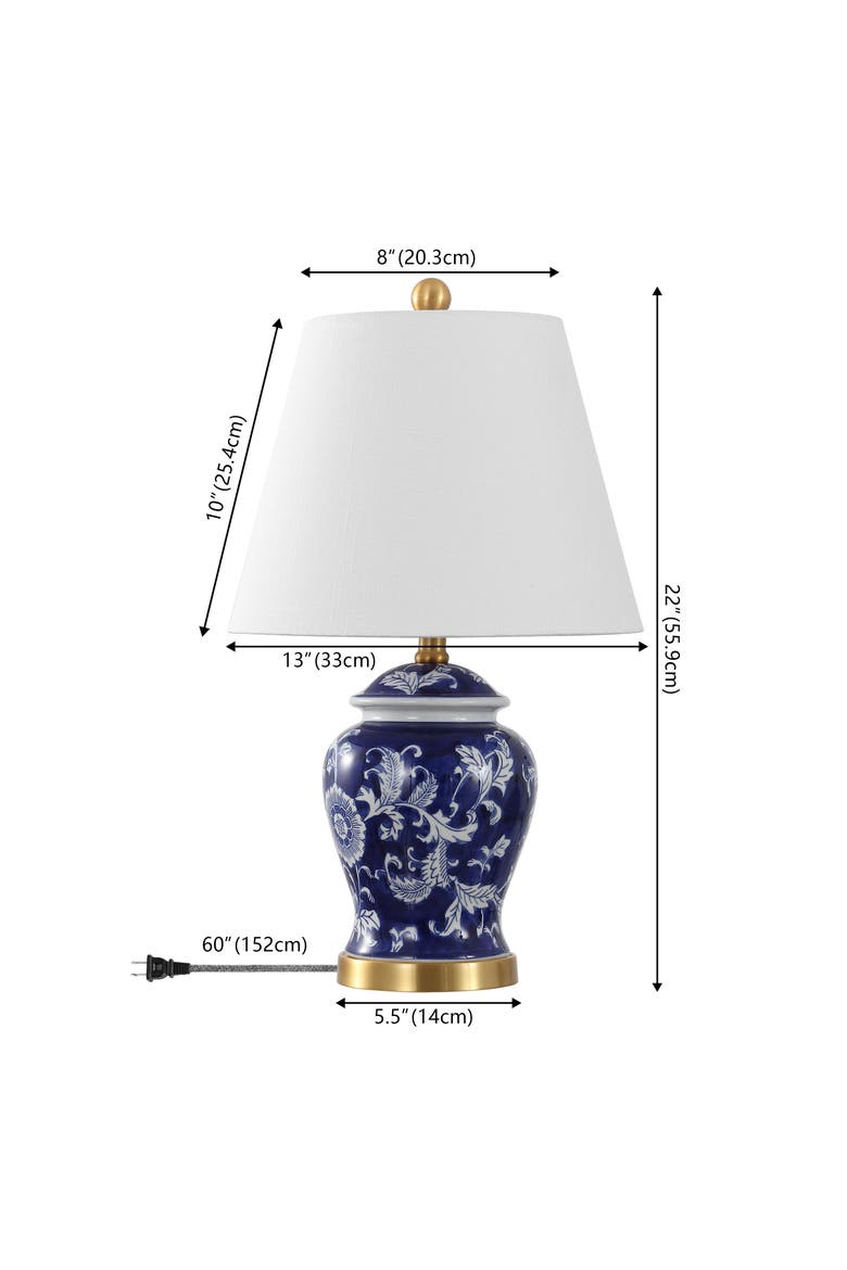 Penelope Chinoiserie Classic LED Table Lamp, Alternate, color, Navy/White