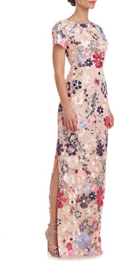 Magnolia Floral Embroidery Gown