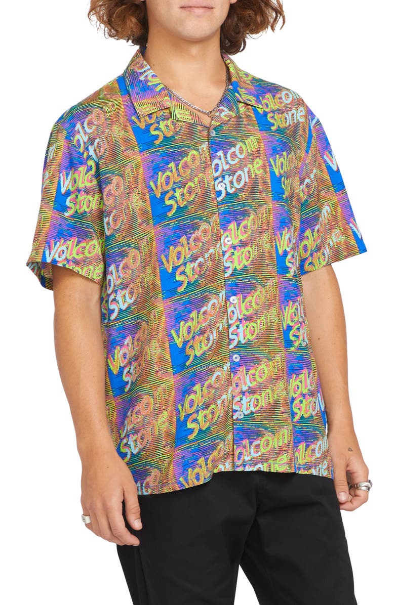 Volcom x Fergus Purcell Fergadelic Camp Shirt, Main, color,