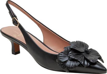 Castiel Slingback Pointed Toe Kitten Heel Pump