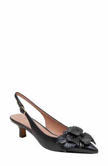 Linea Paolo Castiel Slingback Pointed Toe Kitten Heel Pump