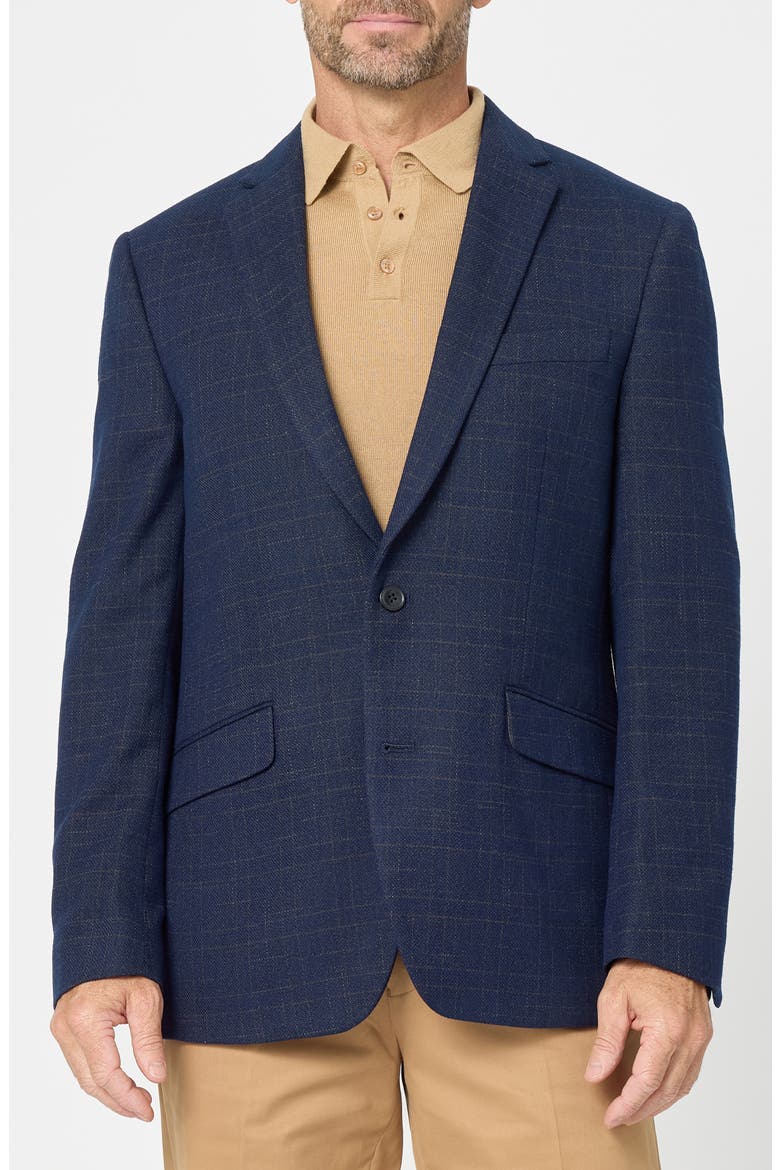 Shadow Plaid Sport Coat, Main, color, NAVY