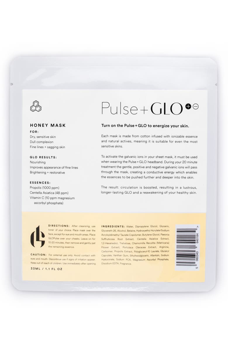 Pulse+GLO Honey Facial Sheet Mask, Main, color,
