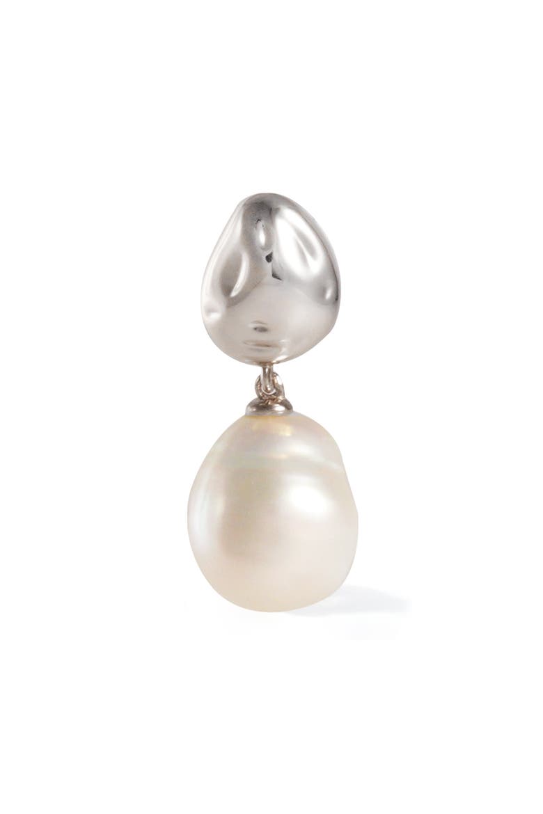 Eden Pearl Drop Earrings, Alternate, color, Silver