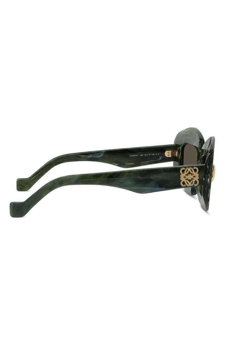 Loewe Silver Screen 49mm Rectangular Sunglasses, Alternate, color, Shiny Green Marble