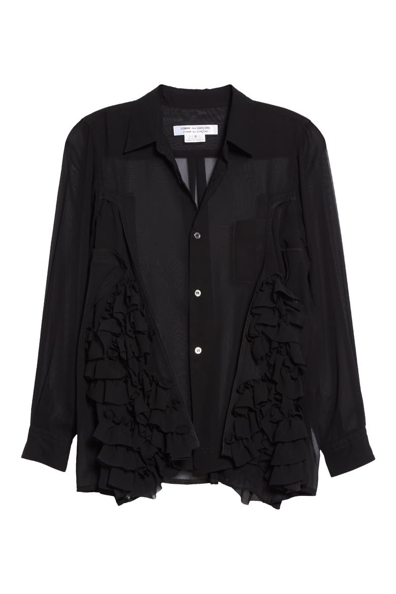 Georgette Shirt, Alternate, color, BLACK