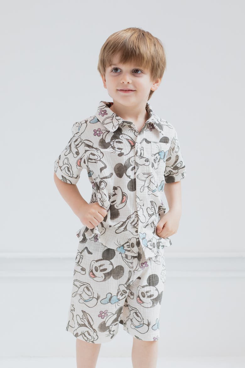 Mickey Mouse Romper Dress and Shorts Set, Alternate, color, Stone Mickey Friends