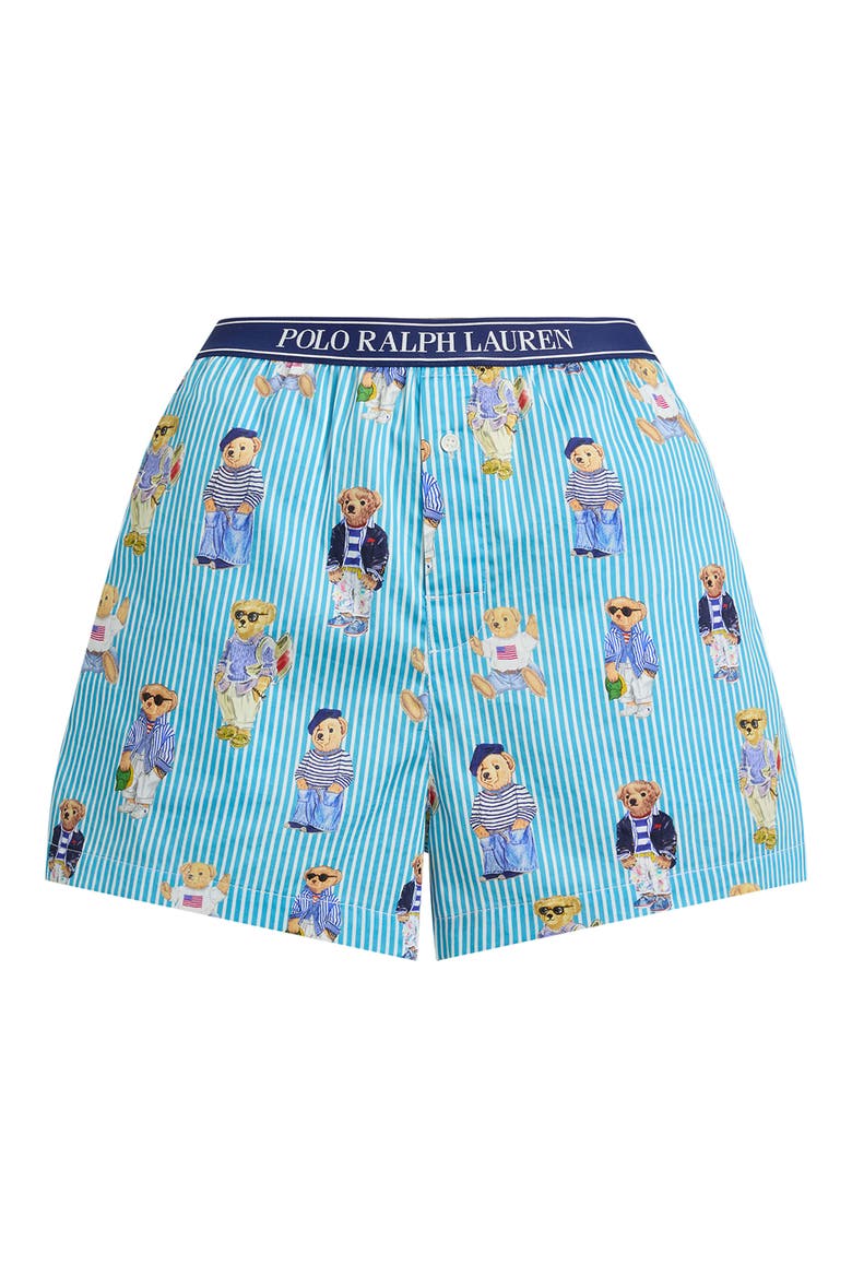Cotton Boxer Pajama Shorts, Alternate, color, AQUA MIST