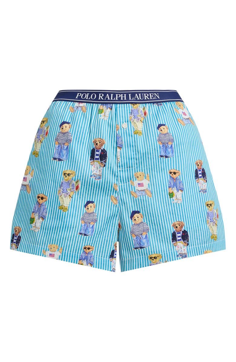 Polo Ralph Lauren Cotton Boxer Pajama Shorts, Alternate, color, Aqua Mist