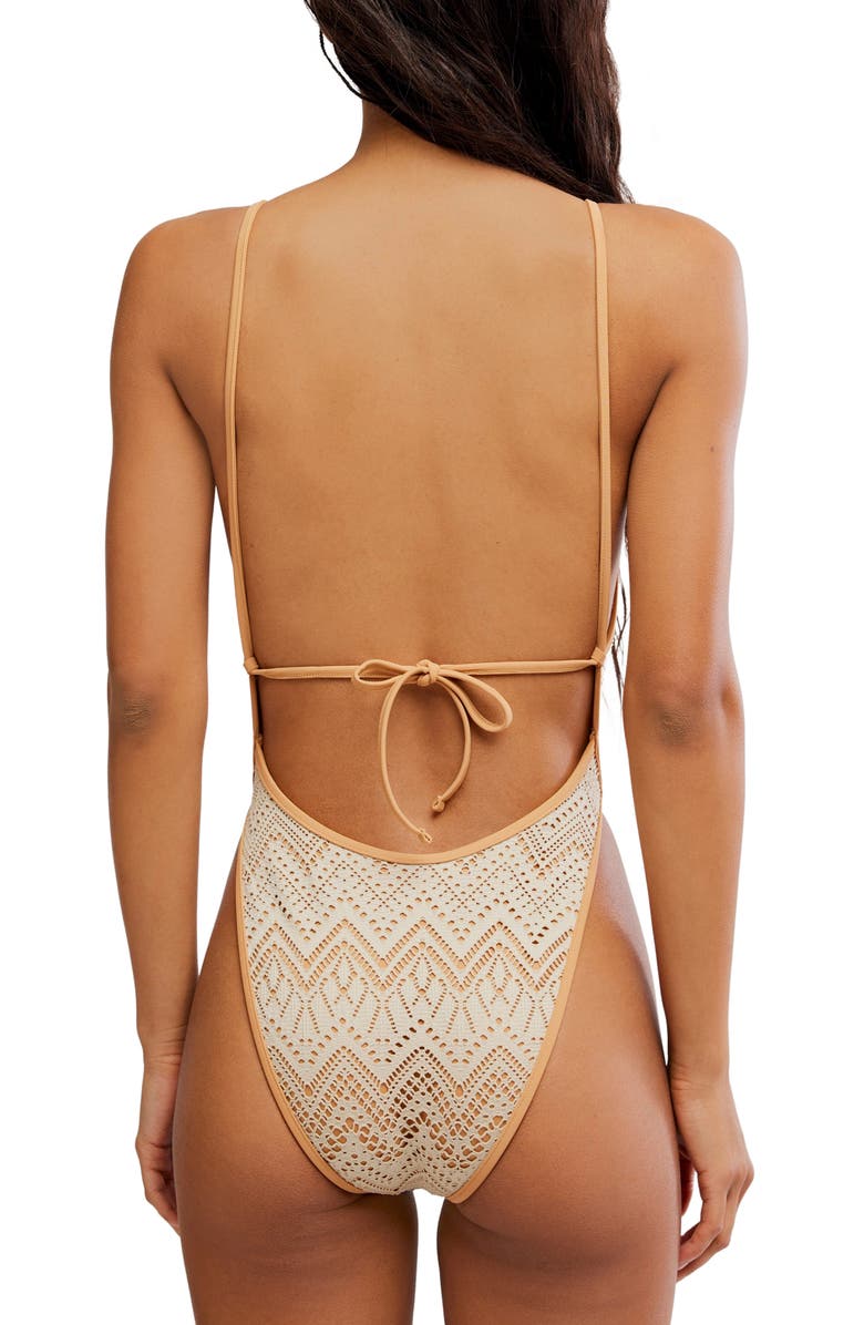 Free People Amber One-Piece Swimsuit, Alternate, color, Sand