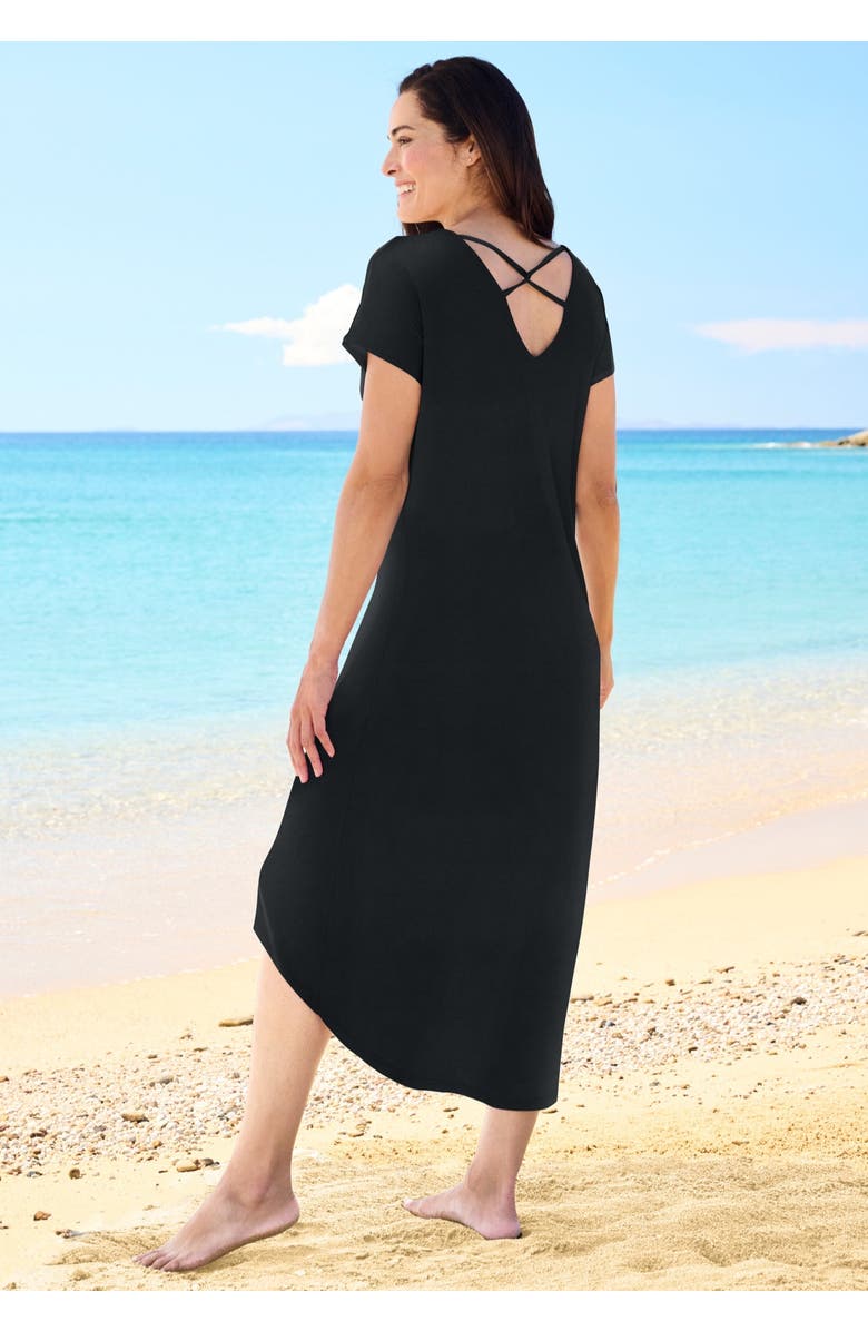 Swim 365 High-Low Cover Up, Alternate, color, Black