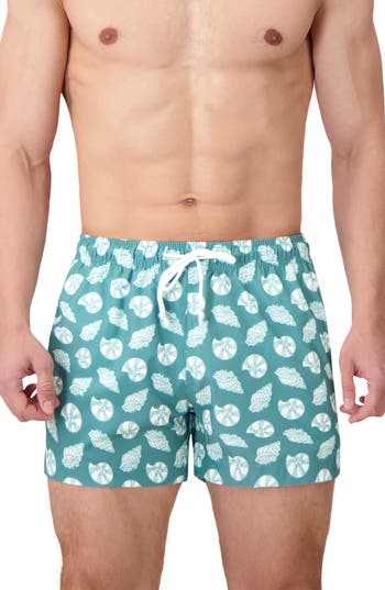 Sunset X Vine Seashell Print Swim Trunks