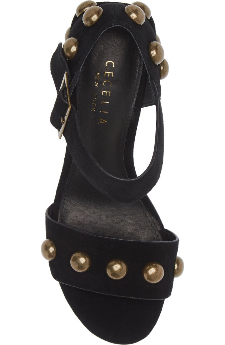 Cecelia New York Gail Stud Sandal, Alternate, color, Black Suede