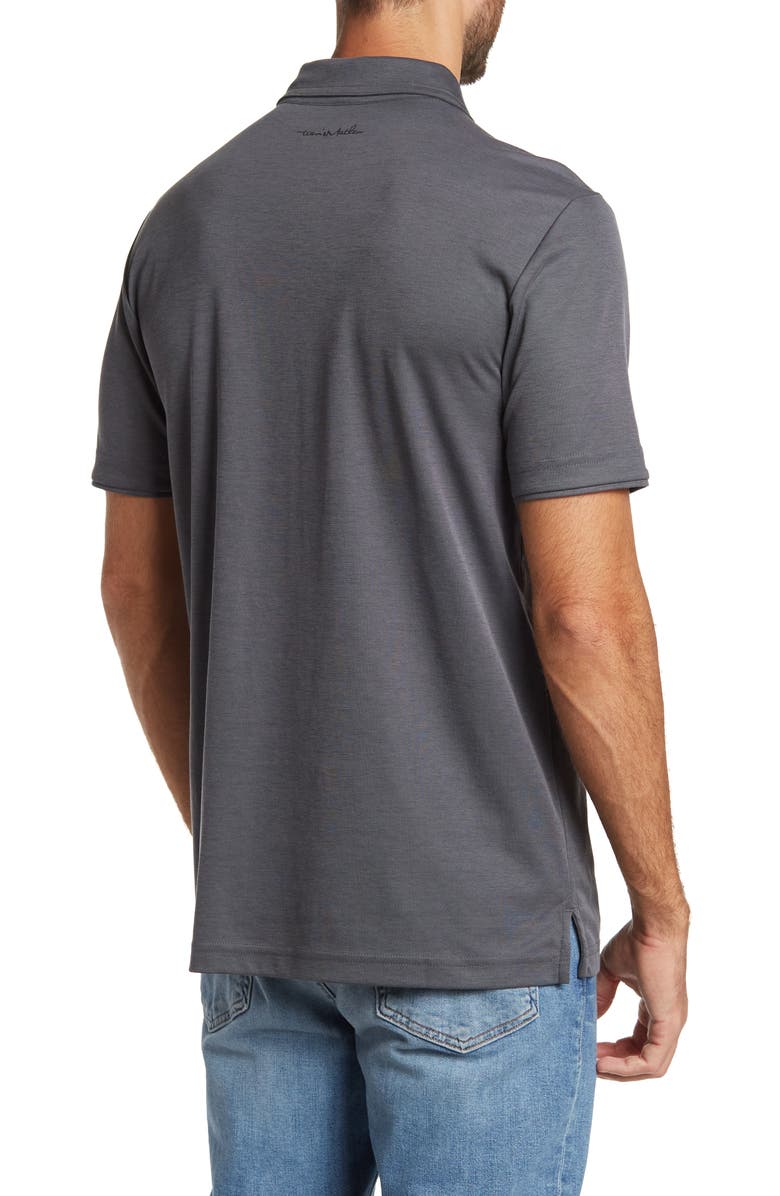 TravisMathew Excursion Knit Polo, Alternate, color, Heather Black