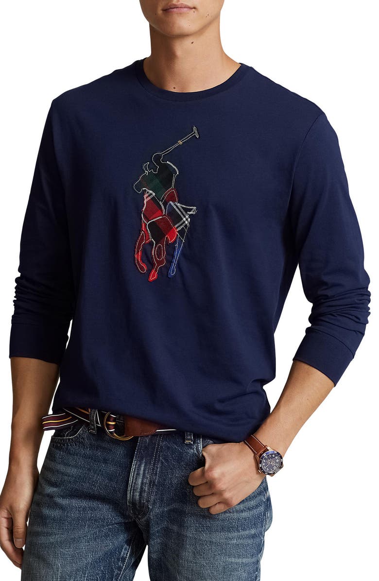 Polo Ralph Lauren Appliqué Logo Long Sleeve T-Shirt, Main, color,