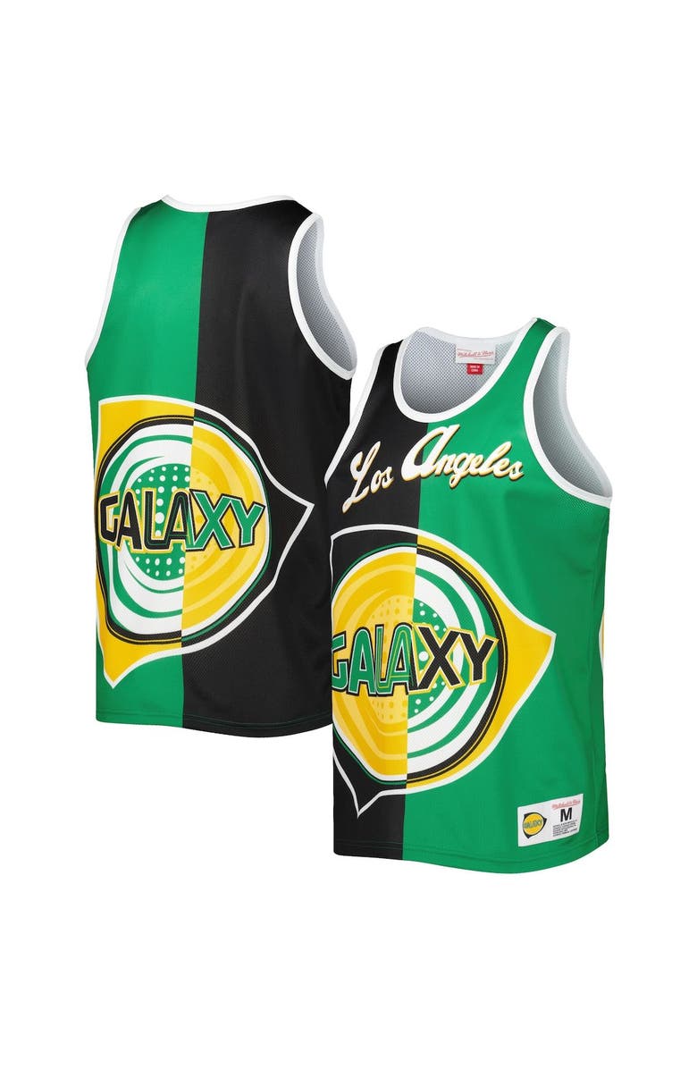 Mitchell & Ness Men's Mitchell & Ness Black/Green LA Galaxy Sublimated Split Logo Tank Top, Main, color, Black