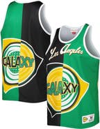Mitchell & Ness Men's Mitchell & Ness Black/Green LA Galaxy Sublimated Split Logo Tank Top