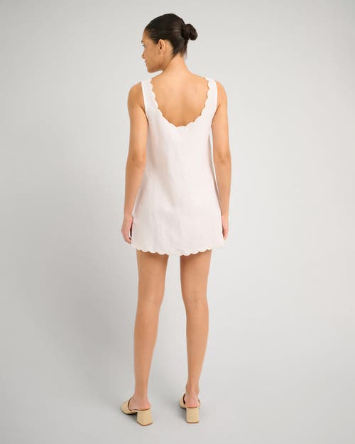 Onia Air Linen Scallop Shift Dress In White