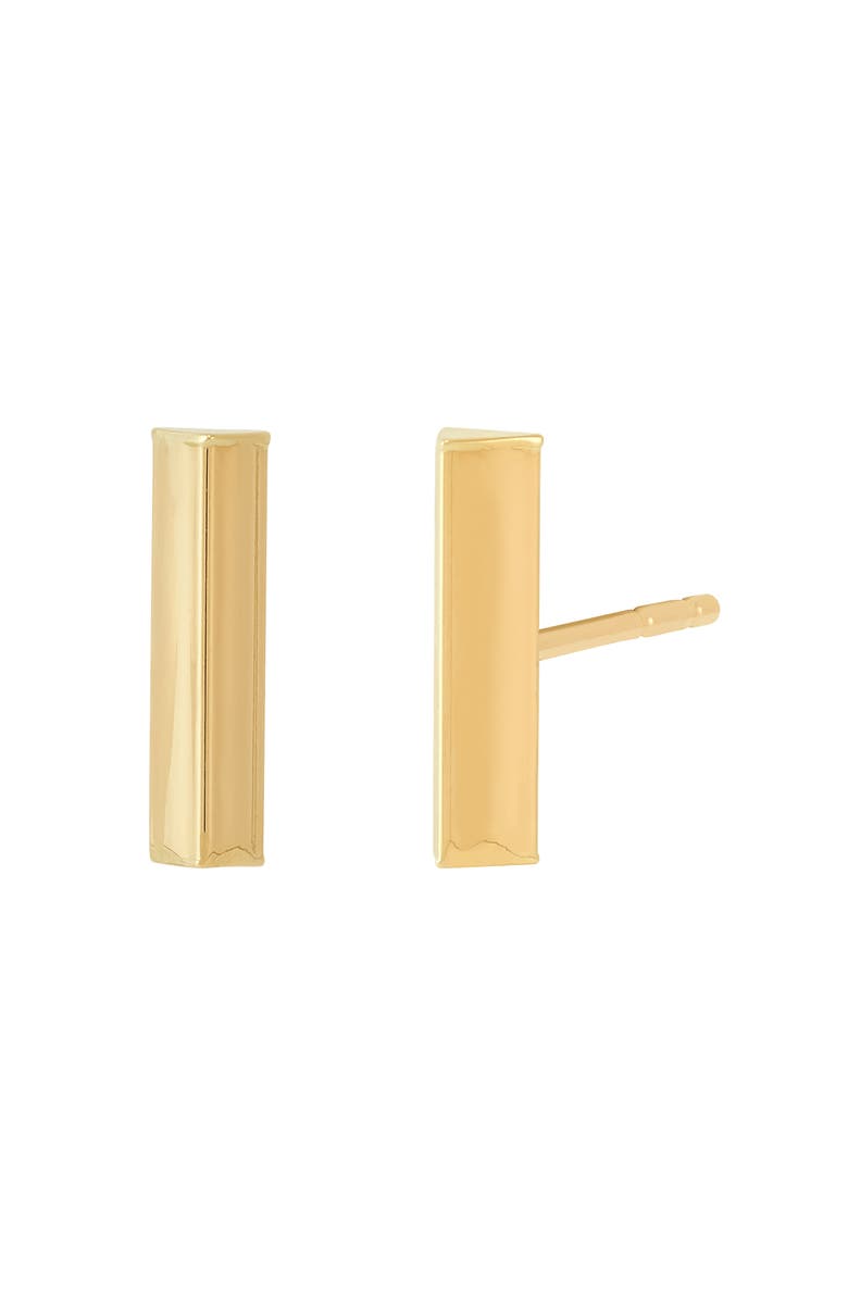 Frankie & Zoe Tube Bar Stud Earrings, Main, color, Yellow Gold