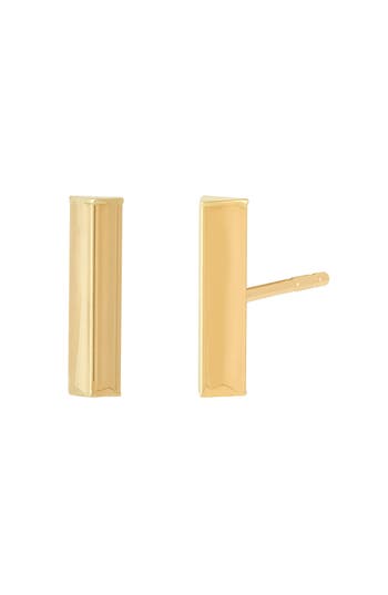 Frankie & Zoe Tube Bar Stud Earrings In Gold