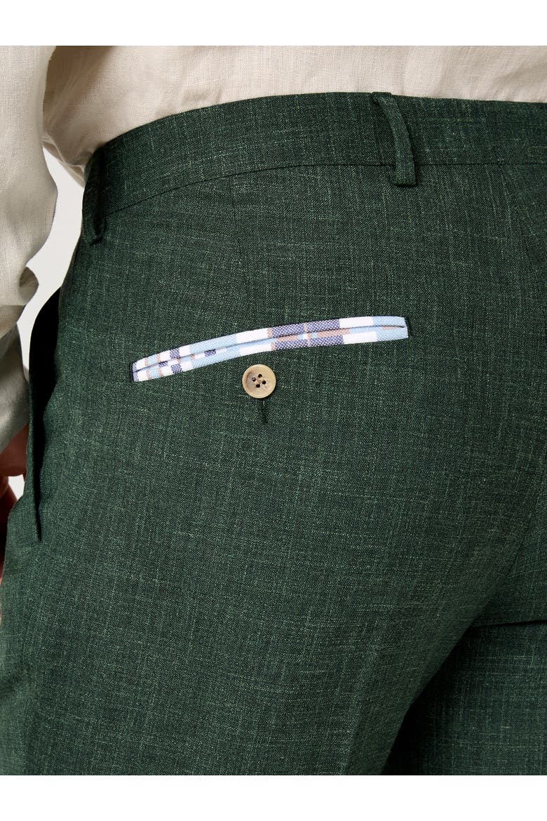 Linen Wool Blend Trousers, Alternate, color, Emerald Green