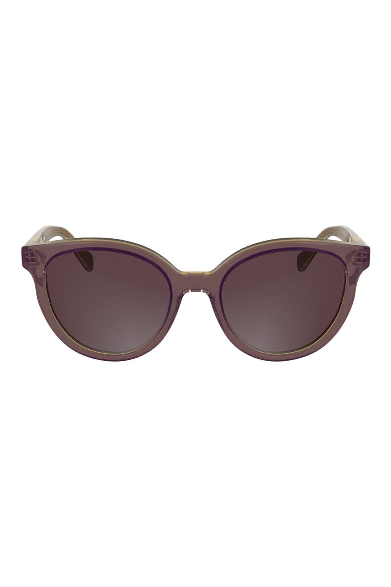 Le Pliage 52mm Gradient Round Sunglasses, Main, color, GLITTER PURPLE