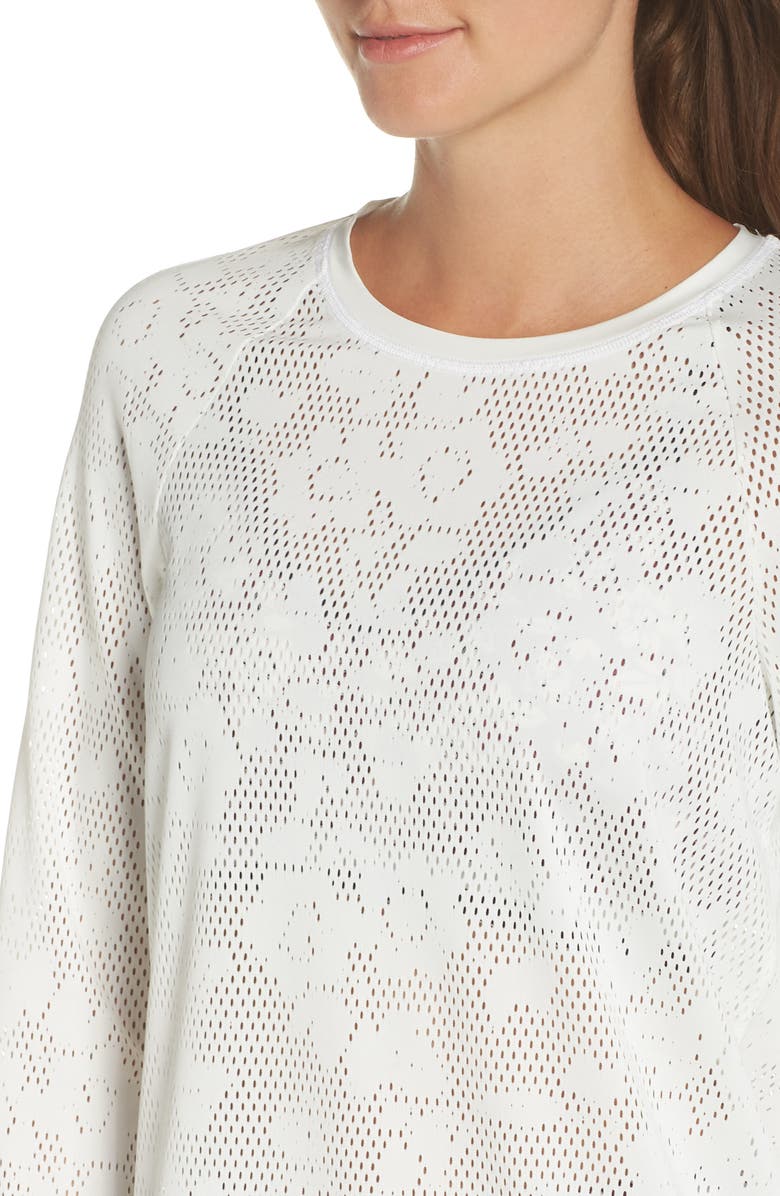 Kate Spade New York floral mesh top, Alternate, color,