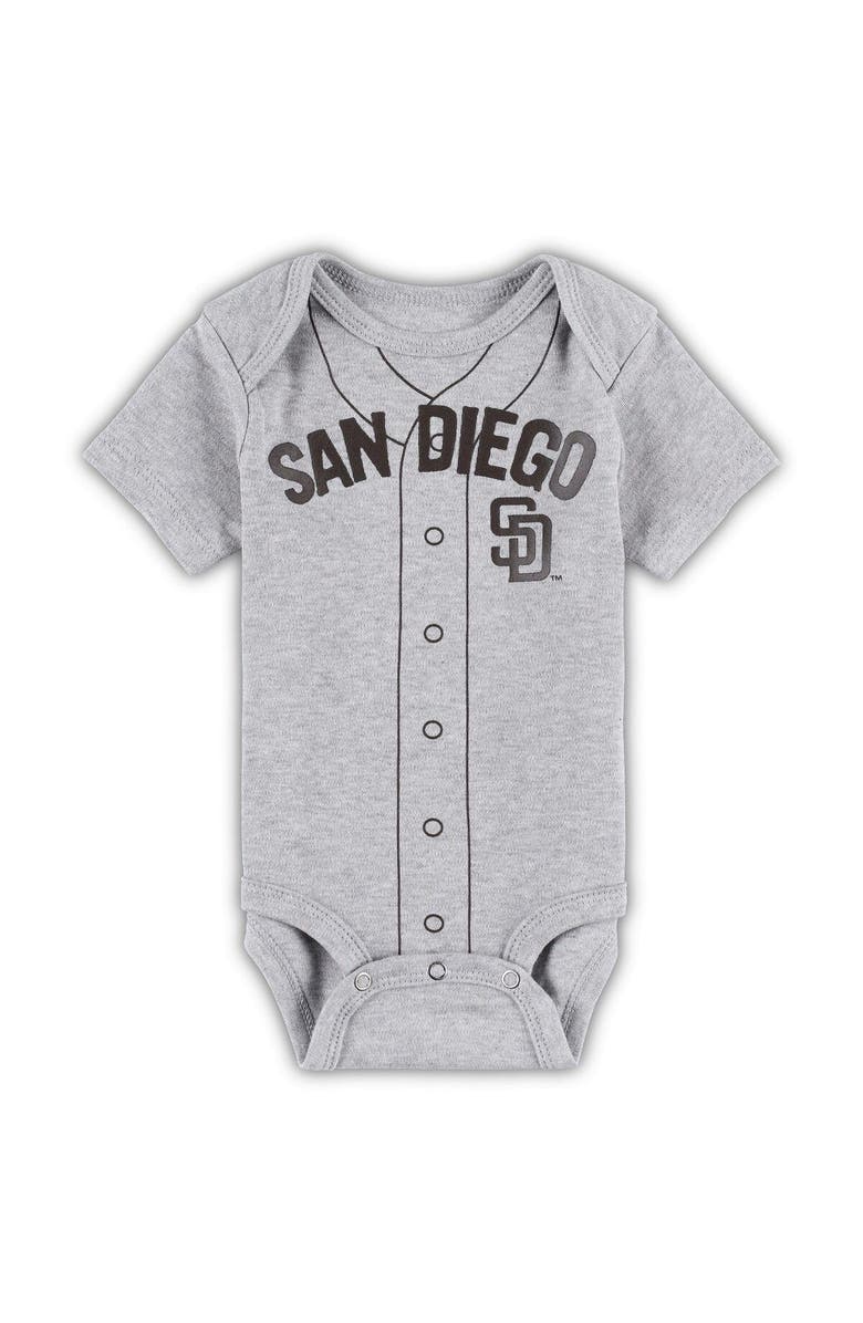 Outerstuff Newborn & Infant White/Heather Gray San Diego Padres Little Slugger Two-Pack Bodysuit Set, Alternate, color, 