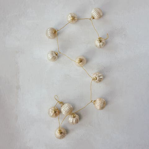 Mercury Glass Ornament Garland with Iron Accents