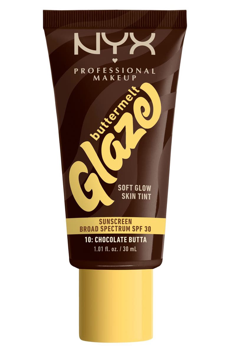 NYX PROFESSIONAL MAKEUP Buttermelt Glaze Soft Glow Skin Tint SPF 30, Main, color, Chocolate Butta