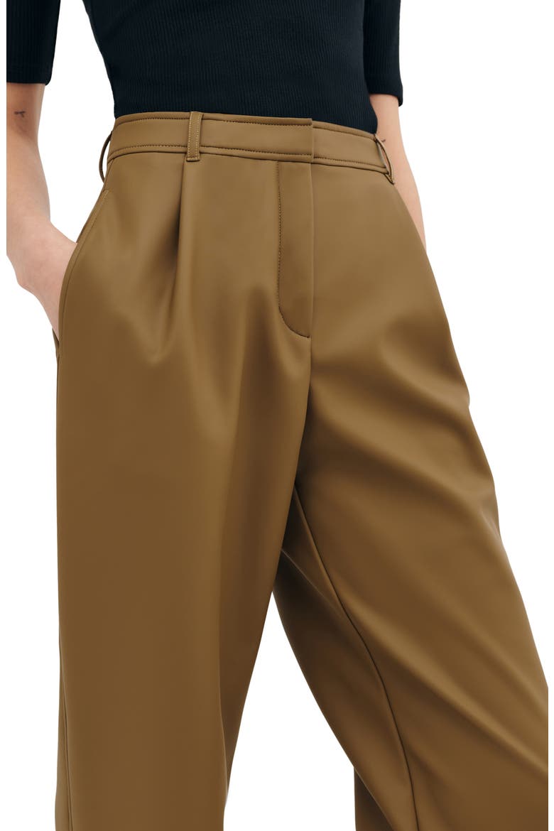 Lyon High Waist Faux Leather Straight Leg Pants, Alternate, color, TAUPE