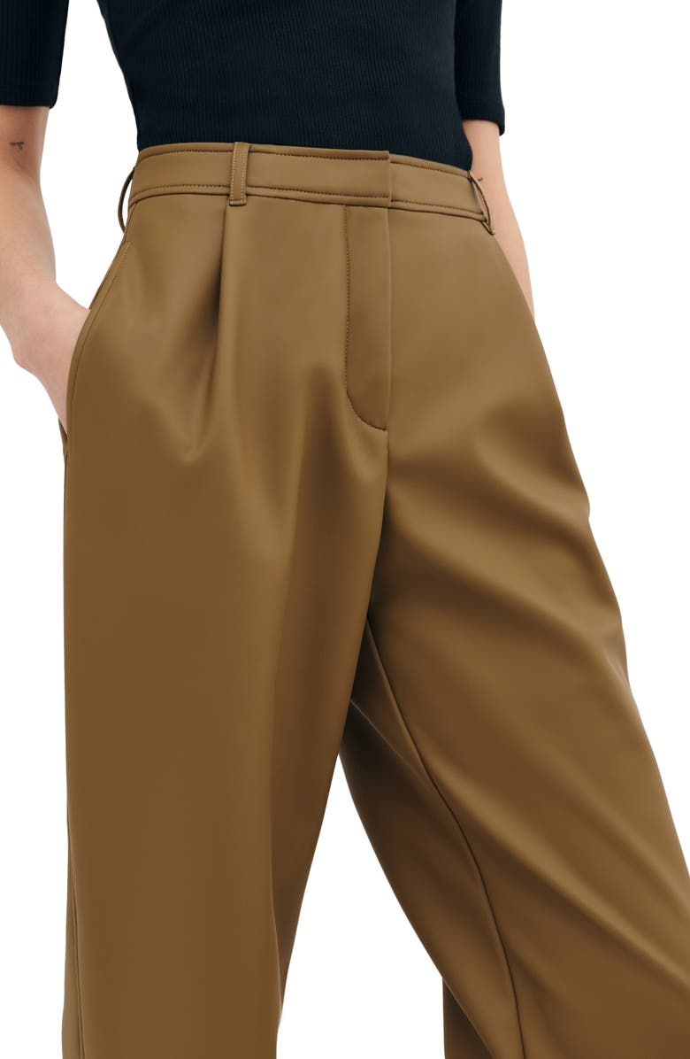 Two Lines by Marcella Lyon High Waist Faux Leather Straight Leg Pants, Alternate, color, Taupe