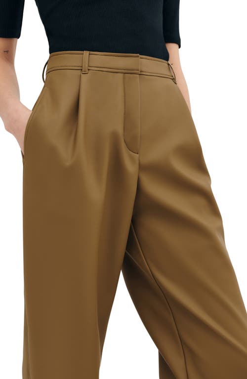 Two Lines By Marcella Lyon High Waist Faux Leather Straight Leg Pants In Taupe