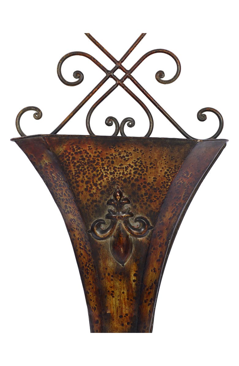 SONOMA SAGE HOME Brown Metal Indoor Outdoor Hanging Scroll Wall Planter - Set of 2, Alternate, color,