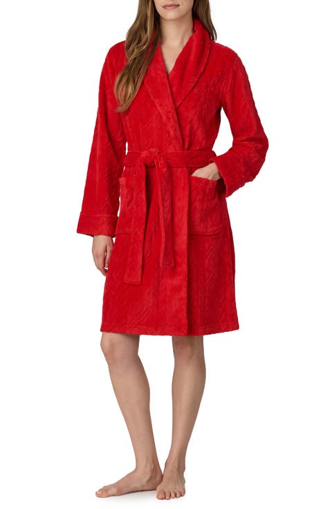 Embroidered Monogram Jacquard Fleece Robe