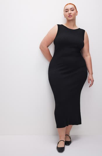 Shine Scoop Back Ribbed Tank Dress