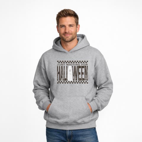 Just Waiting For Halloween Checkered Hoodie
