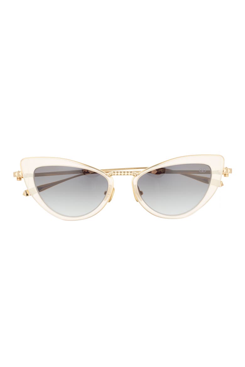 50mm Gradient Cat Eye Sunglasses, Main, color, WHITE GOLD GREY
