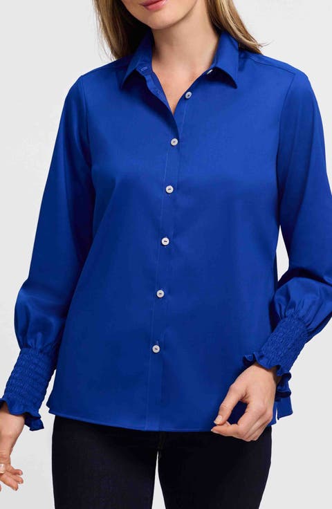 Avril Matte Sateen Button-Up Shirt