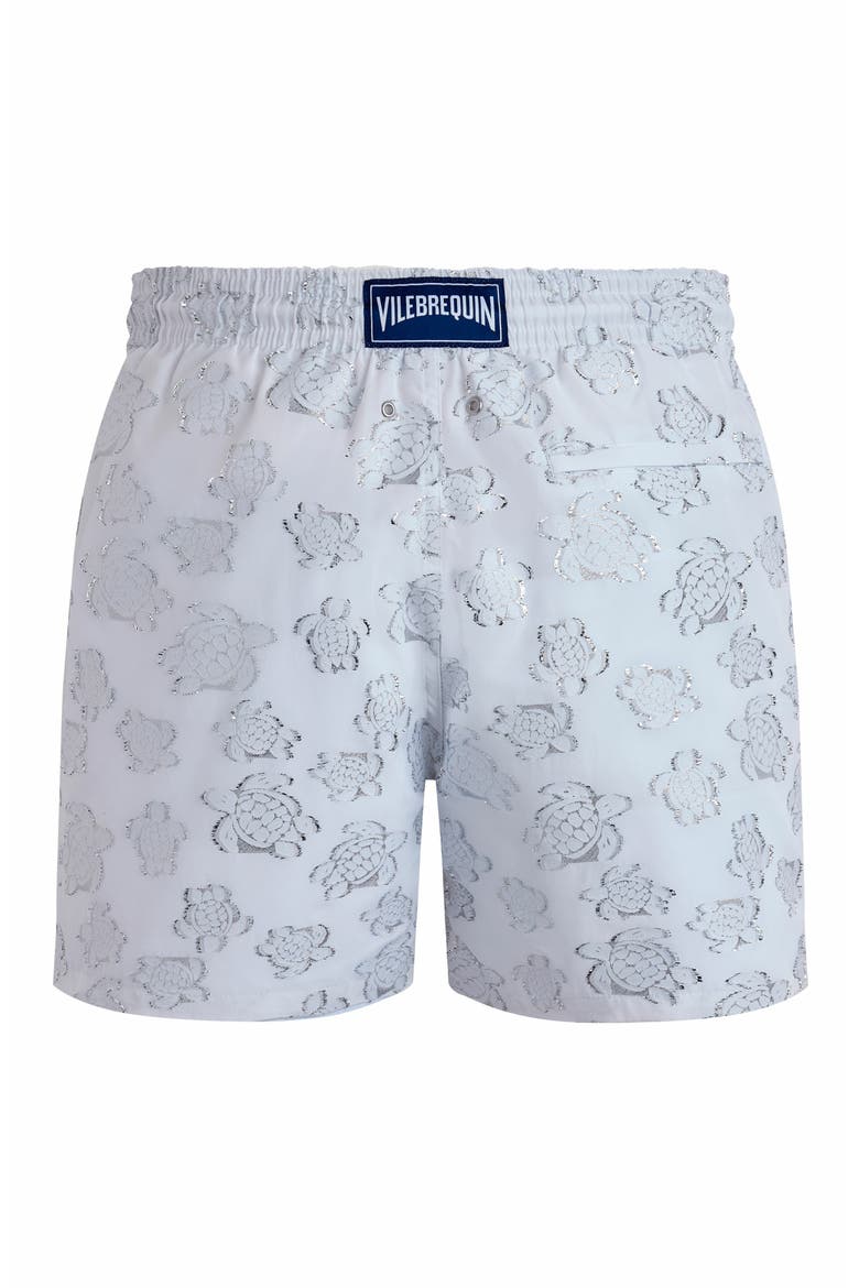 Men's Jacquard Ronde des Tortues Swim Trunks, Alternate, color, OFF WHITE